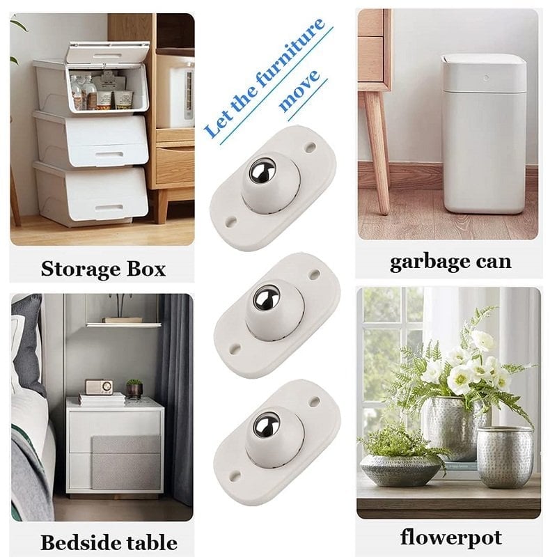 360° Furniture Sticky Mini Mobile Swivel Wheels