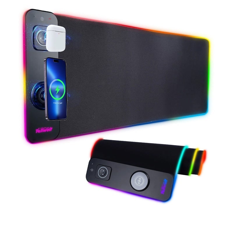 3-in-1 Extra Large Stain-Resistant Wireless Charging Mouse Pad
