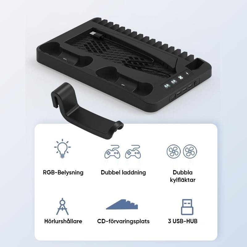 Oplaadbasis-koelbeugel voor dubbele PS5-controller
