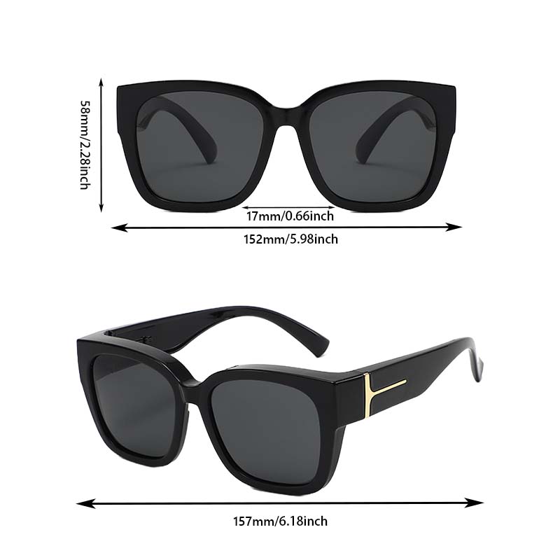 Polarized Square Sunglasses with Wrap-Around Design
