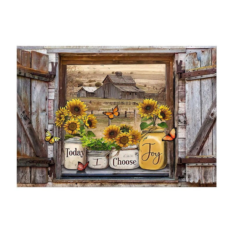 Vlinder Zonnebloemen Muur Kunst
