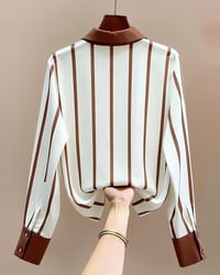 Striped Pocket Satin Casual Shirt