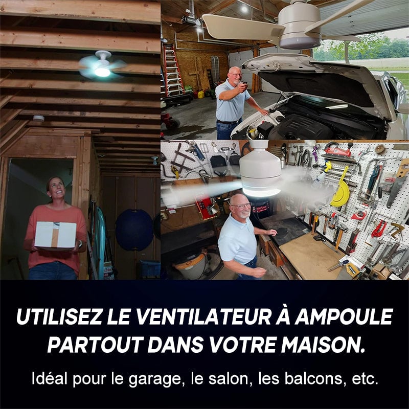 Ventilateur de plafond LED 2 en 1 avec télécommande, base E27E26/B22