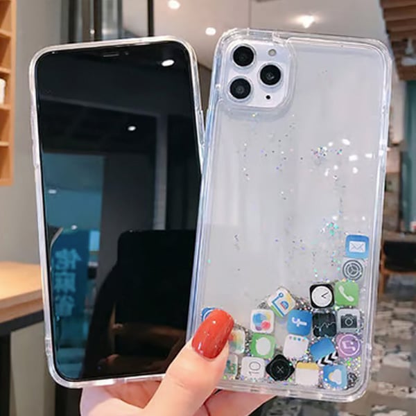 Liquid Glitter Icon Phone Case Cover