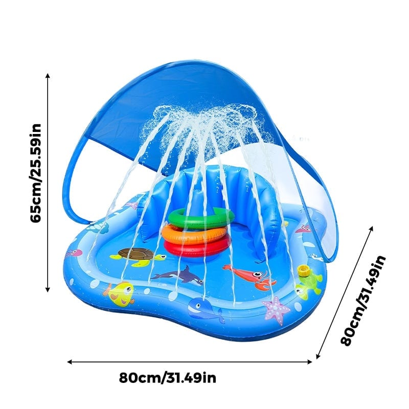 Kids Inflatable Splash Pool With Canopy