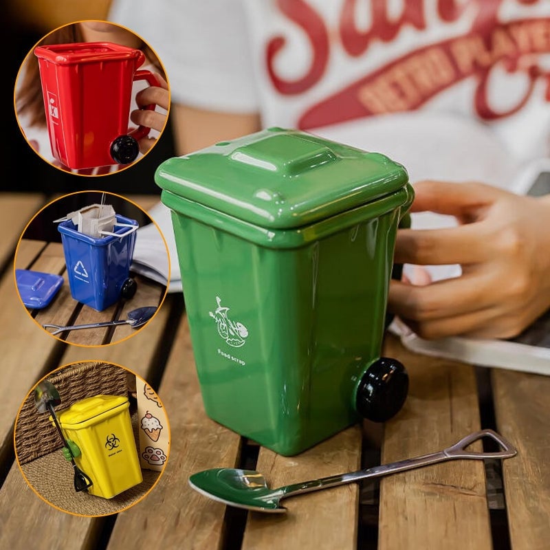 Creative Quirky Trash Can Ceramic Cup