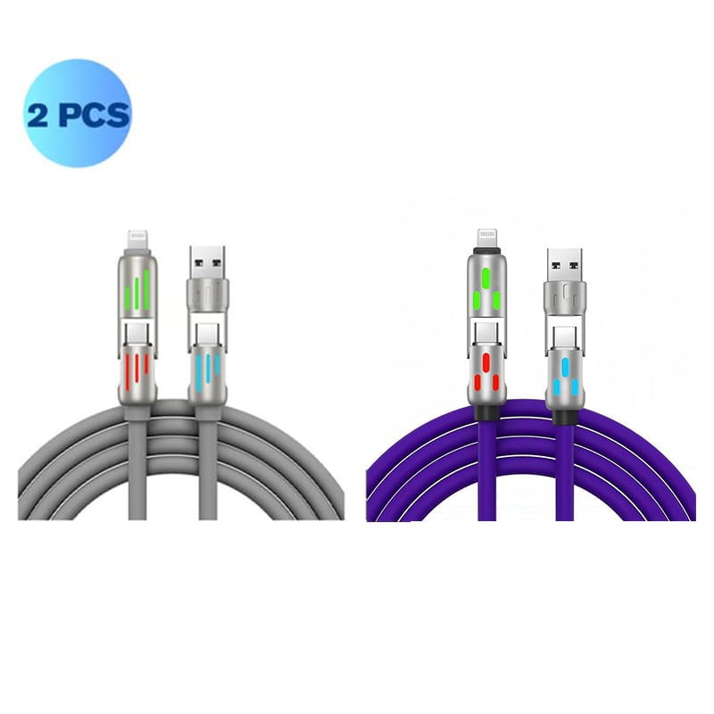 7-Color Breathing Light 240W 4-in-1 USB C Cable