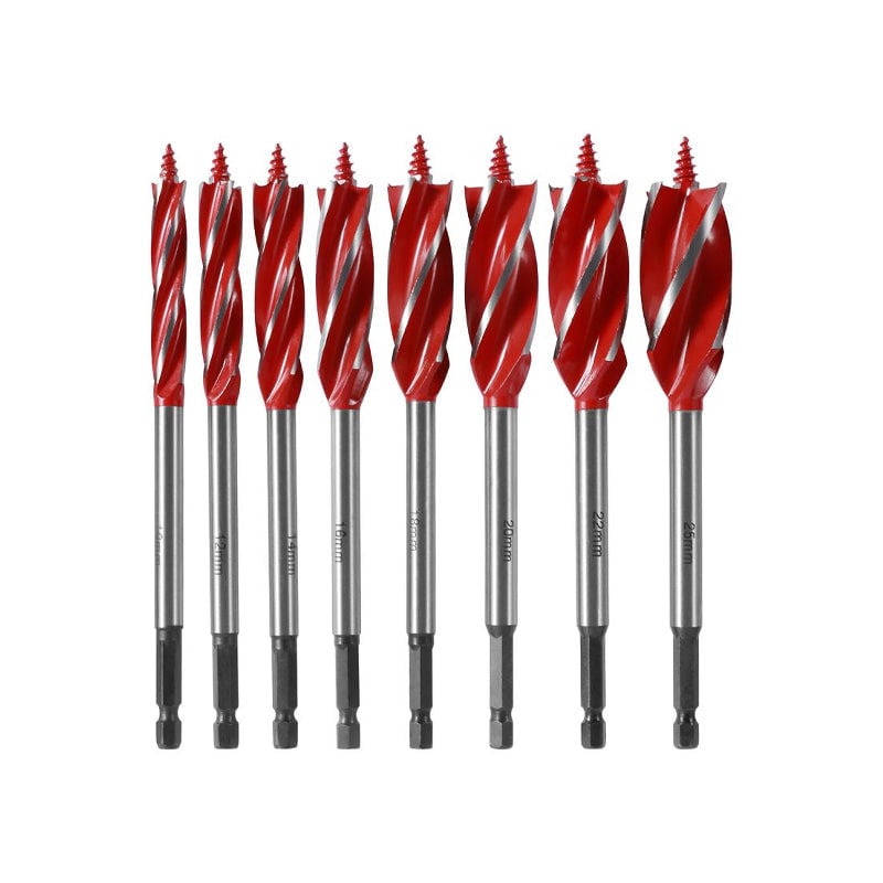 Extended woodworking four-edge drill