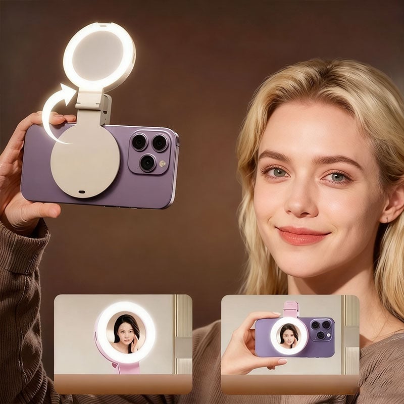 Portable Mobile Phone Rear Selfie Mirror Fill Light