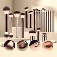 20-piece coffee-coloured makeup brush set