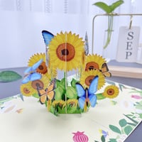 Carte de vœux en 3D avec fleurs faites à la main