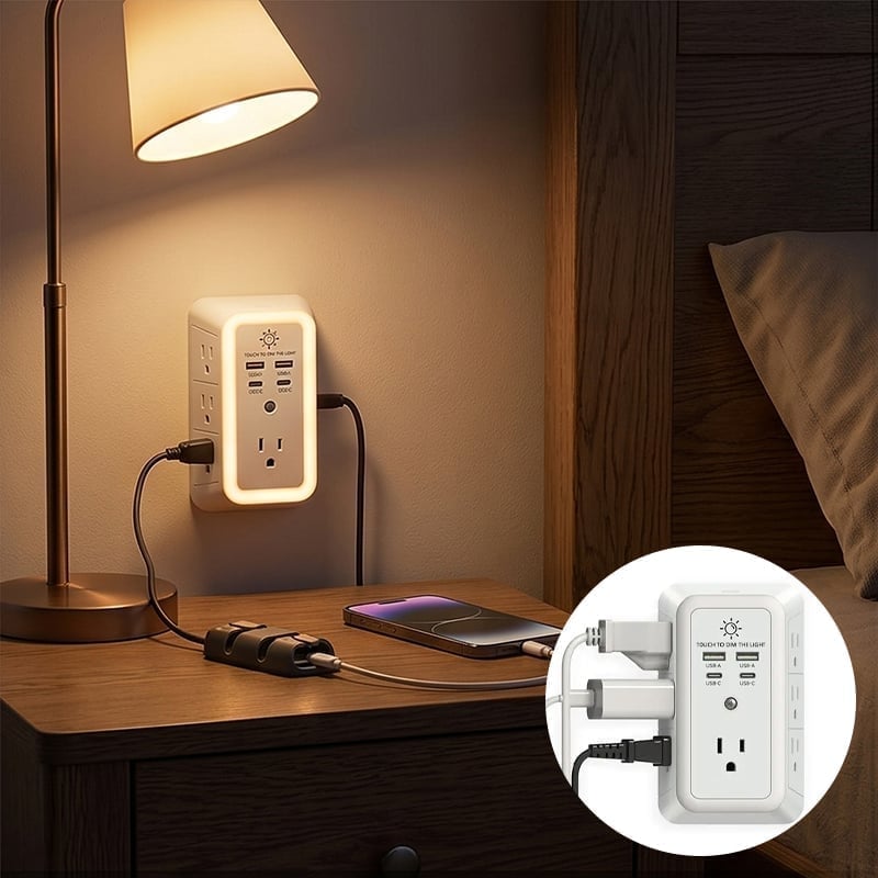 10-in-1 ETL-Certified Surge Protector Power Outlet
