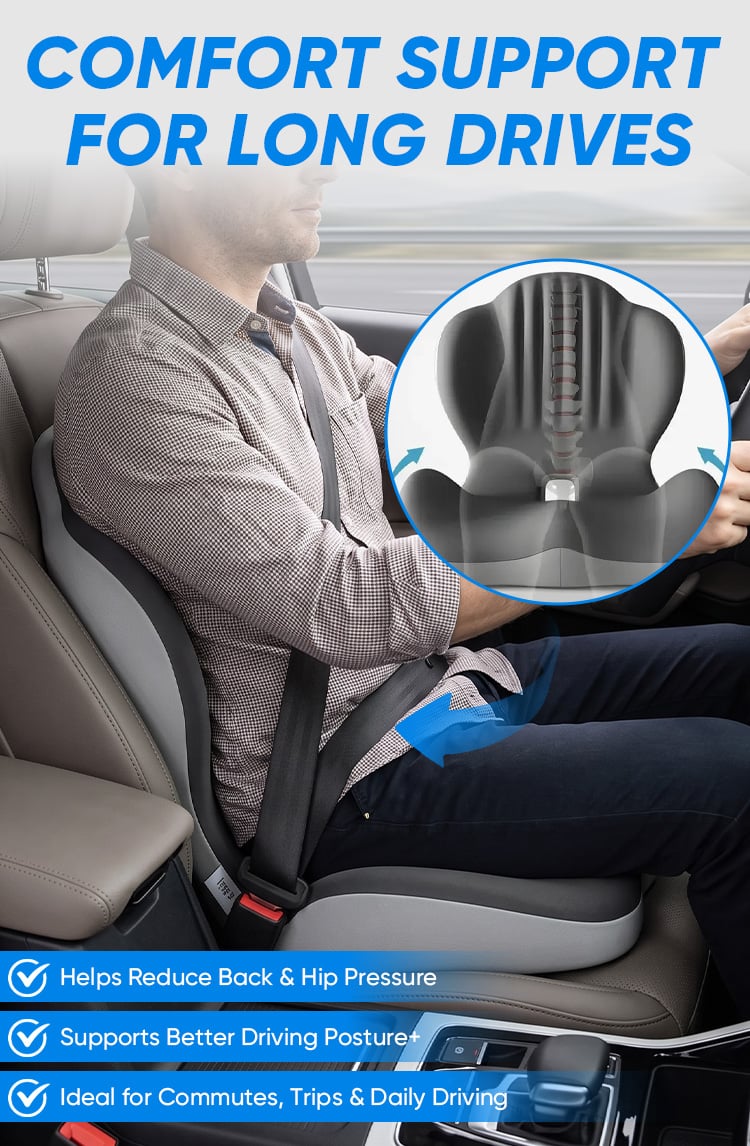 Saker Ergonomic Memory Foam Seat Cushion