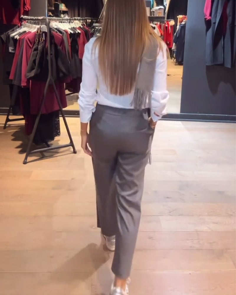 Crossover Irregular Solid Color Trousers