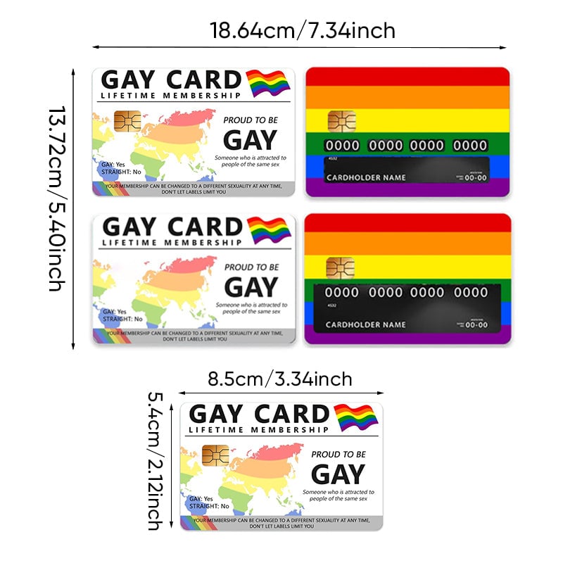 4-Piece Gay Card Lifetime Membership Credit Card Skin