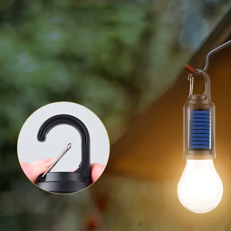 Wasserdichte LED USB wiederaufladbare Solar-Camping-Lampe mit Haken
