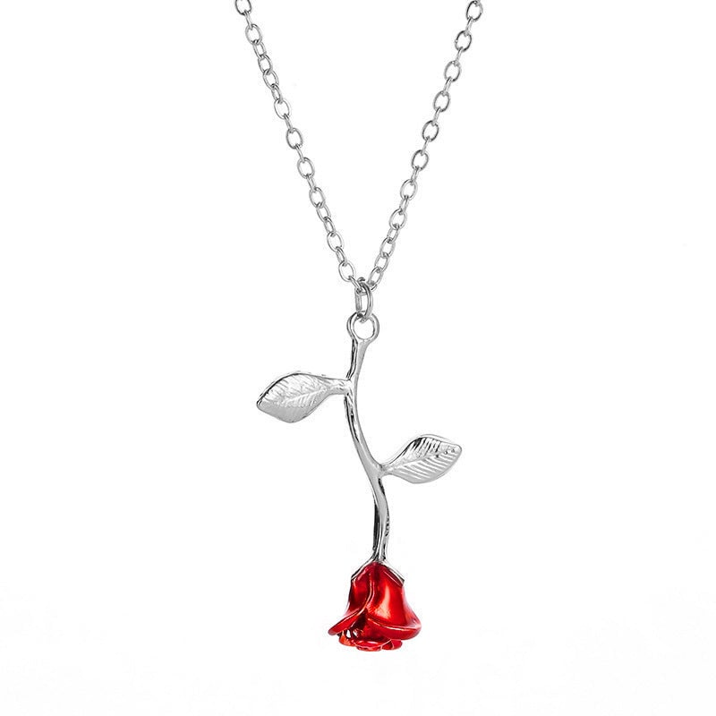 3D Rose Pendant Necklace