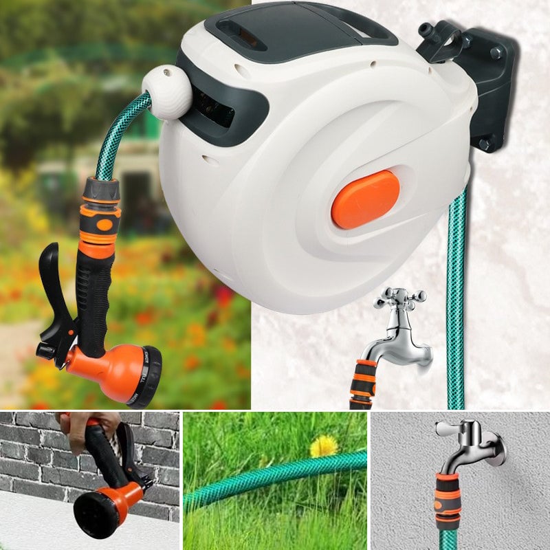 Automatic retractable hose reel + shower head