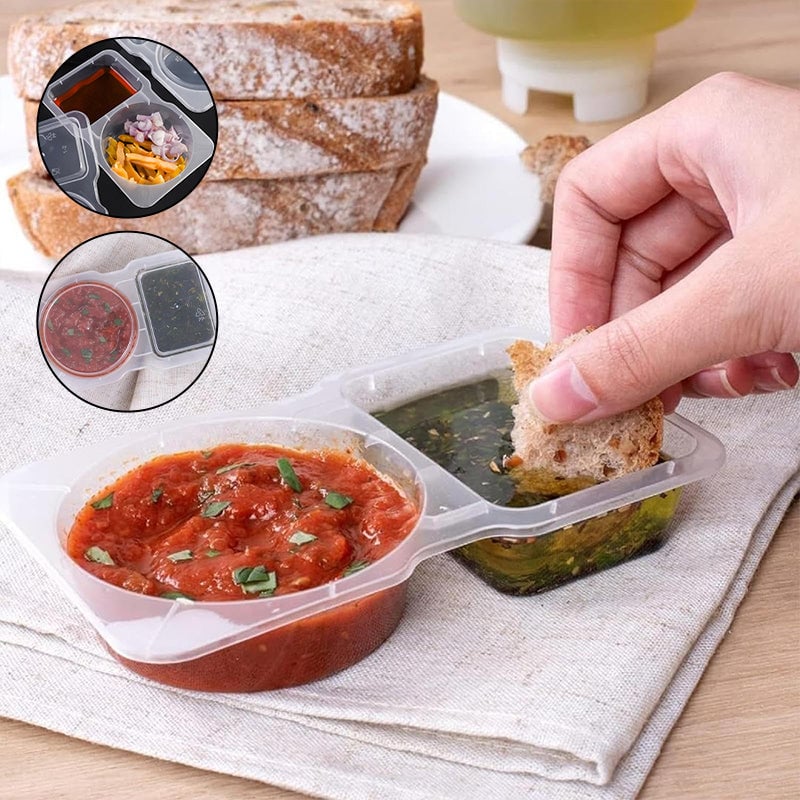 Snackbehälter mit zwei Fächern und Deckel