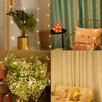 Sakerplus LED Copper String Curtain Lights with USB Remote