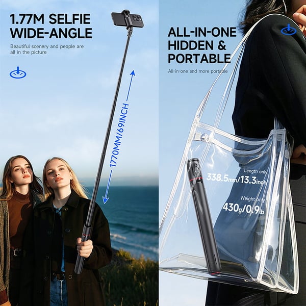 TT01 Extendable Bluetooth Selfie Stick Tripod