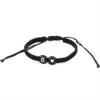 26 Letters & Heart Design Braided Drawstring Bracelet