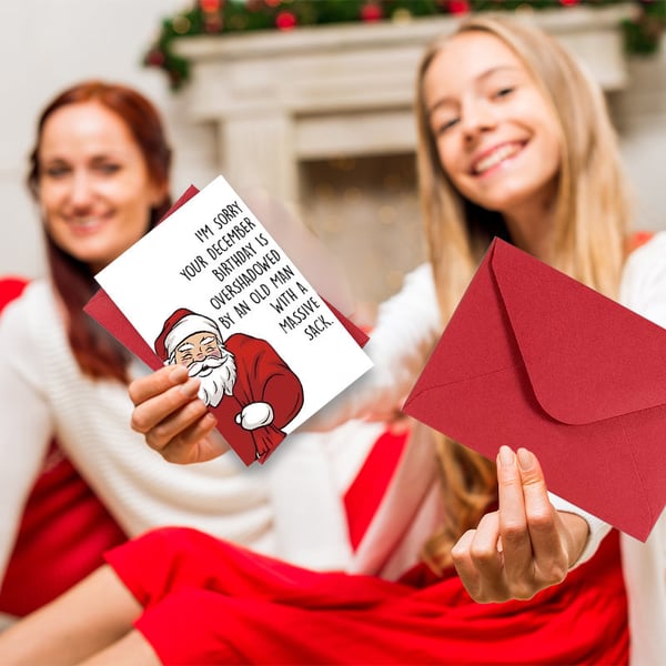 Cartoon Santa Claus Birthday Card