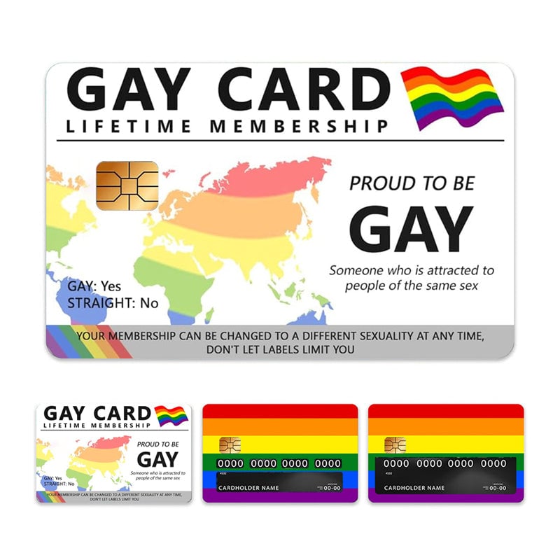 4-Piece Gay Card Lifetime Membership Credit Card Skin