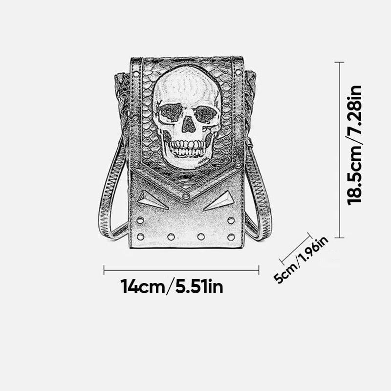 Punk Stil Totenkopf Mini Gürteltasche