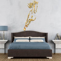 Adesivo da parete moderno in acrilico 3D con cavallo a specchio