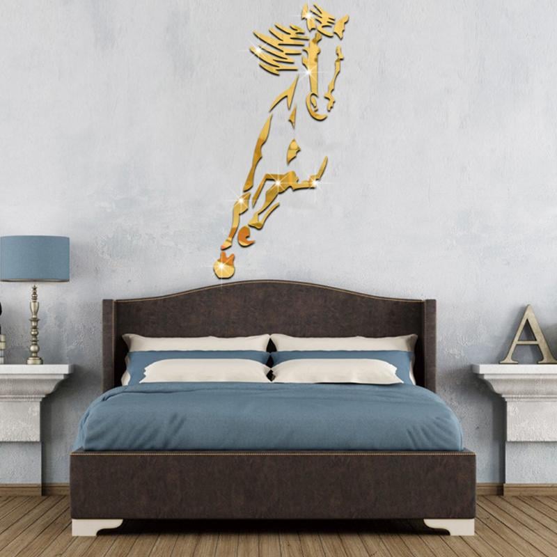 Adesivo da parete moderno in acrilico 3D con cavallo a specchio