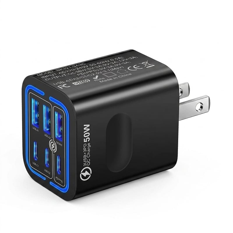 Sakerplus® 50W Multi-Port USB Fast Charger