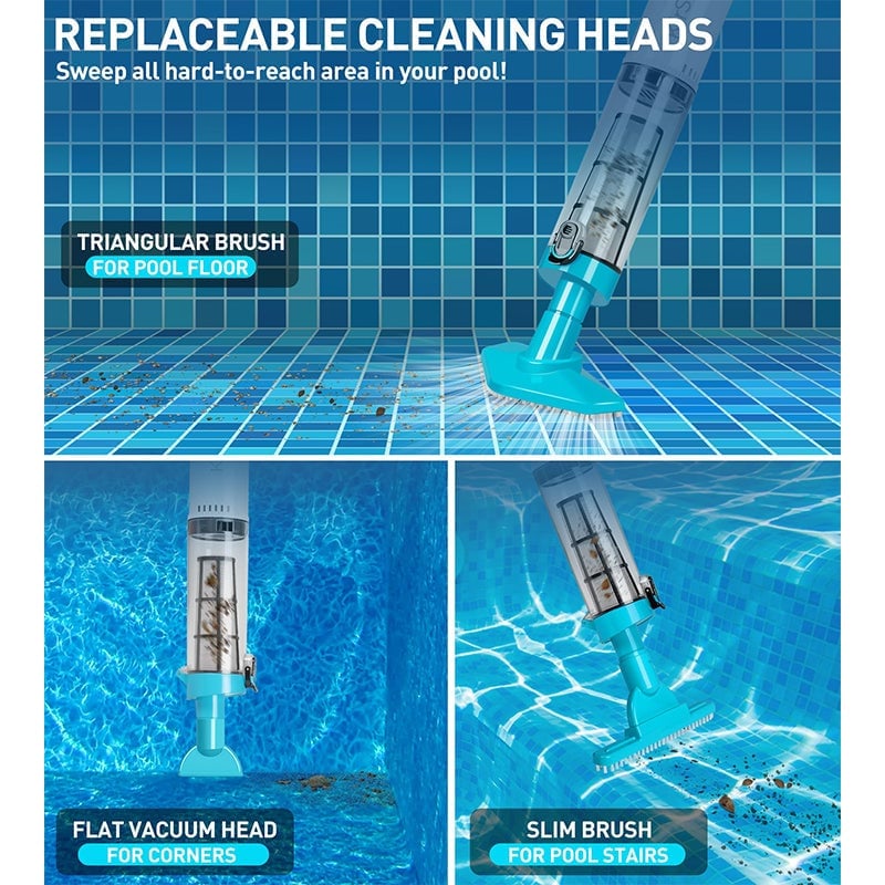 3in1Cordless Rechargeable Powerful Motor Swimming Pool Vacuum Cleaner