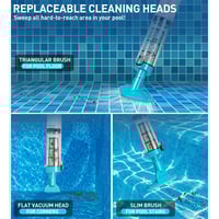 3in1Cordless Rechargeable Powerful Motor Swimming Pool Vacuum Cleaner