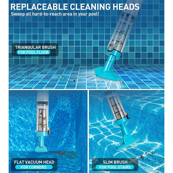 3in1Cordless Rechargeable Powerful Motor Swimming Pool Vacuum Cleaner