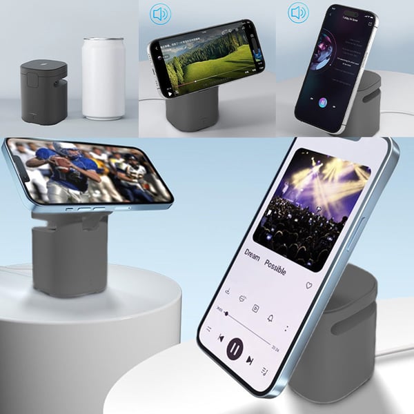 3-in-1 Magnetic Wireless Speaker & Dual Charger with Adjustable Stand