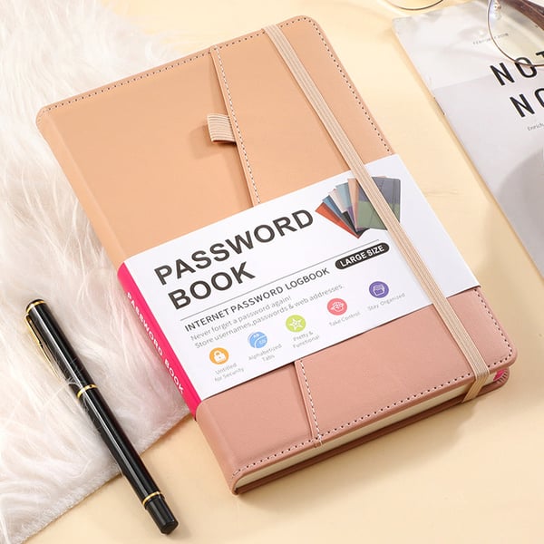 A5 Color-Block Password Notebook