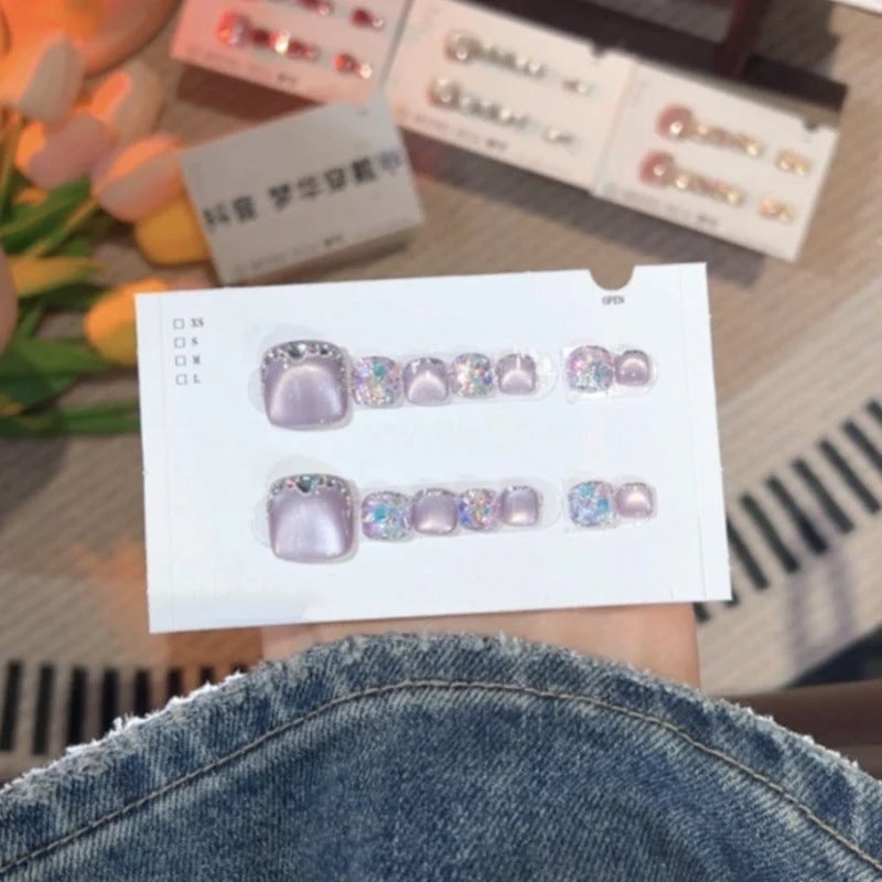 14 Feuilles de papier pour ongles d'orteils à presser