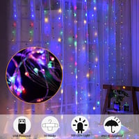 Sakerplus LED Copper String Curtain Lights with USB Remote