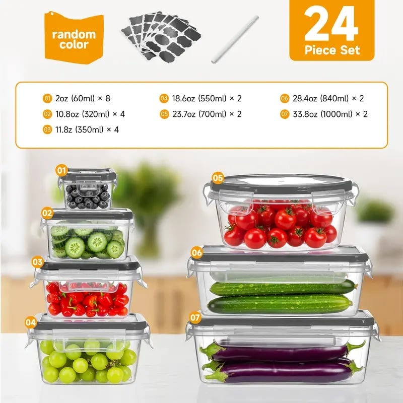 Sakerplus Essential Food Storage Container Set