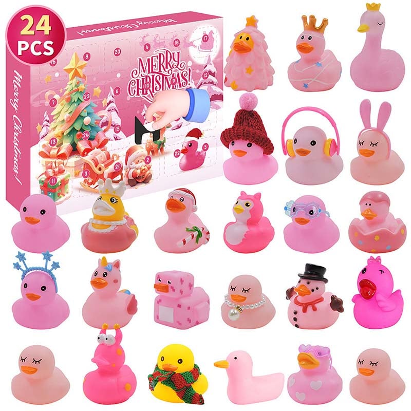 24 stuks kerstbadeendjes adventskalender