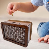 ✨Wooden money box with engraved figures