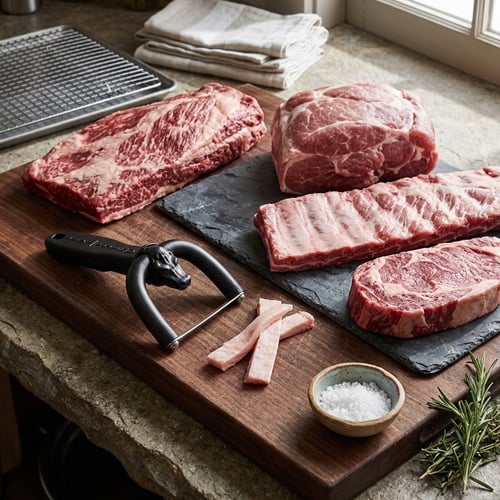 Fat trimmer for beef and pork