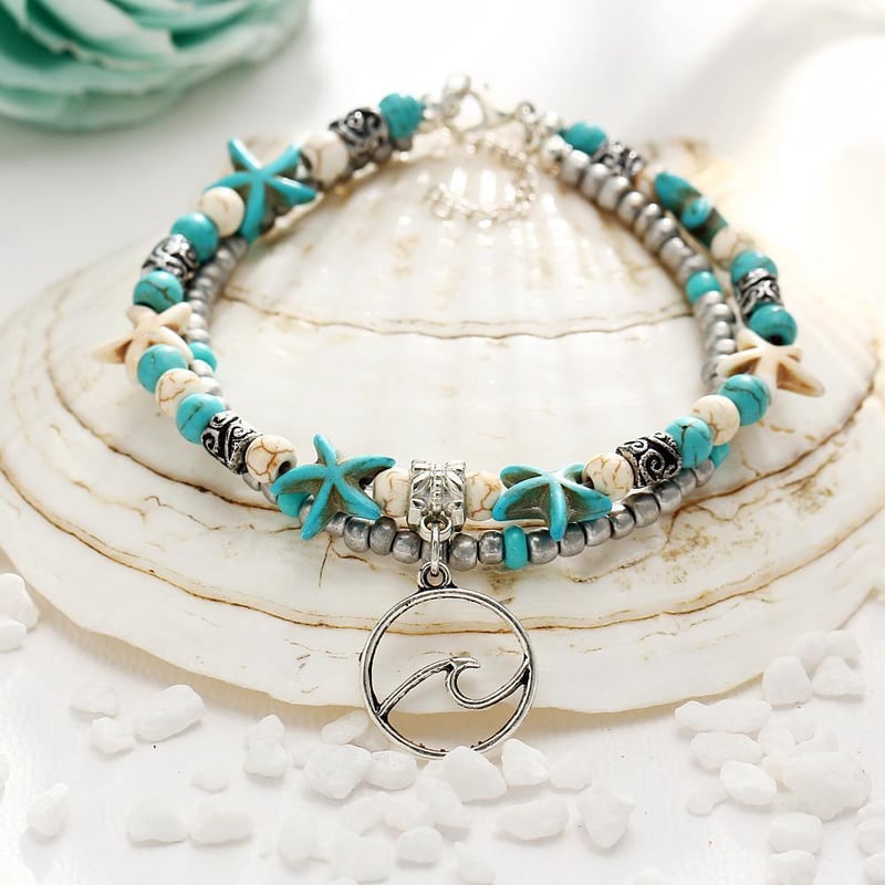 Summer Beach Ocean Wave Anklet