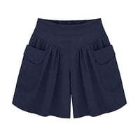 Loose Soft Cotton Wide Leg Pocket Shorts