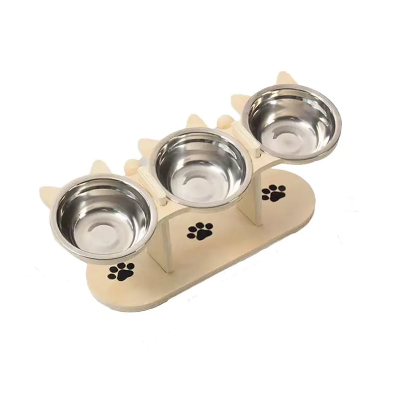 🥘Wooden Cat Bowl Stand