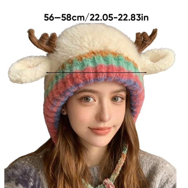 Niedliche Weihnachtsmütze mit Geweihmotiv