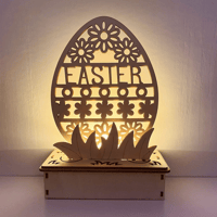 Houten doe-het-zelf-ornament in eivorm