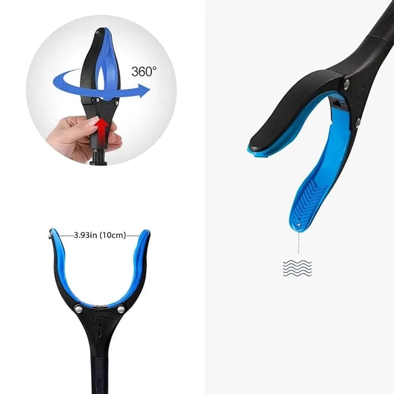 Sammenleggbar griper med 360° svingklype