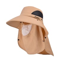 Men's Wide Brim Sun Hat with Removable Face Mask